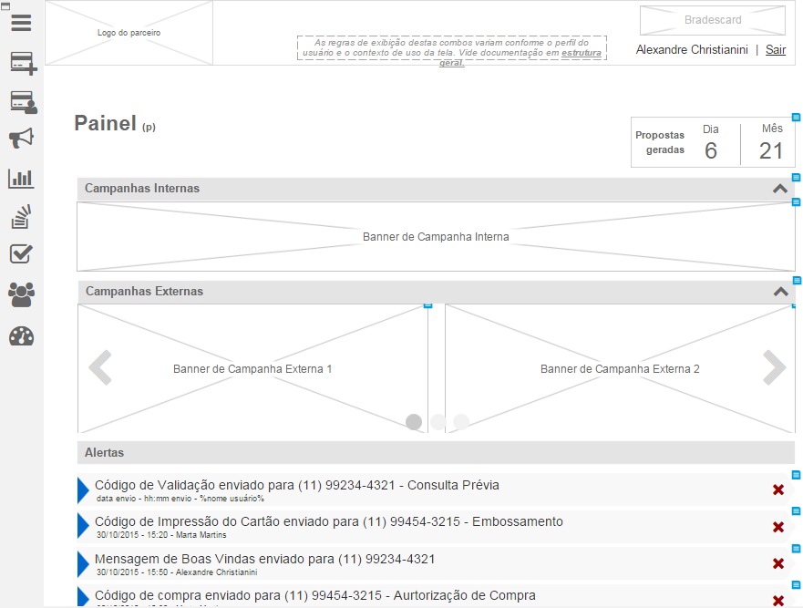 Ver mídia: Bradesco bank - Retail portal card offer - wireframe